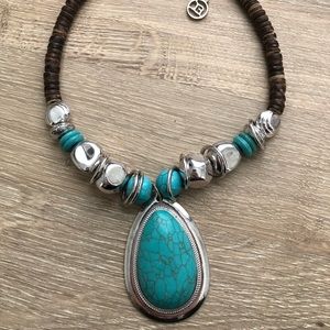 Statement Faux Turquoise Necklace